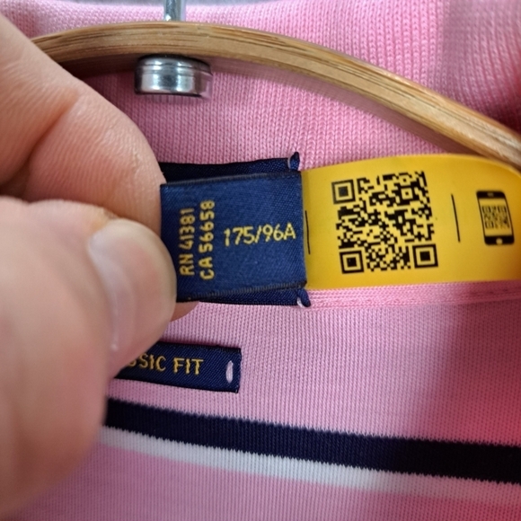 NWT Polo Ralph Lauren Men's M Classic Fit Soft Touch Striped Rose Polo - Picture 10 of 14